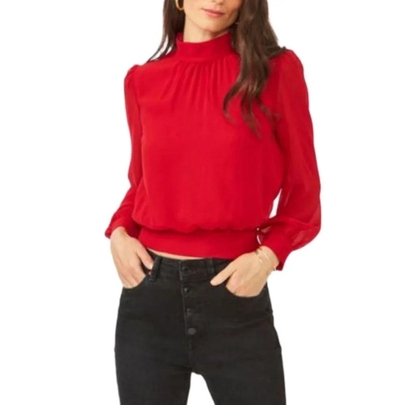 1. State Semi Sheer Sleeve Blouse NWT - Picture 1 of 10